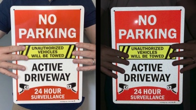 No Parking Unauthorized Vehicles Towed Surveillance Sign