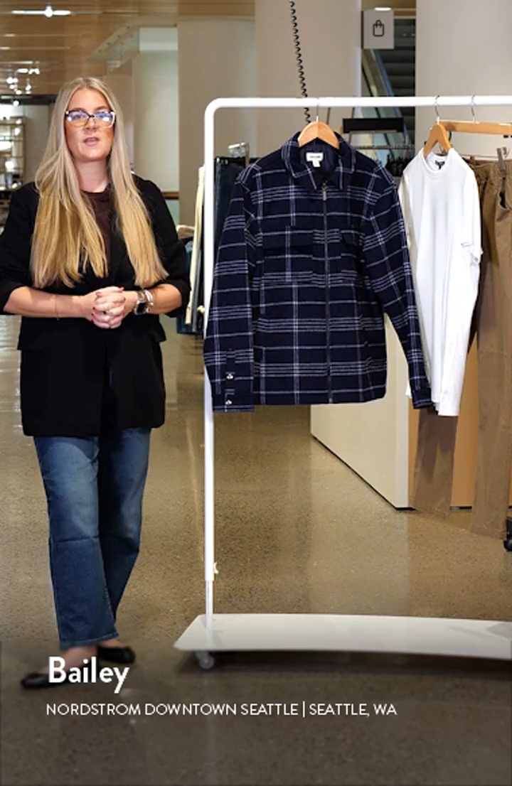Open Edit Plaid Flannel Zip-Up Shirt Jacket | Nordstrom
