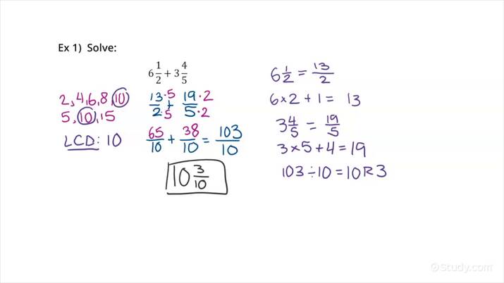 How to Add and Subtract Fractions | Algebra | Study.com