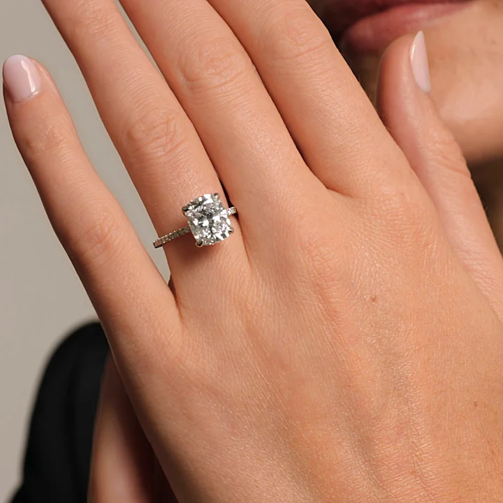 18K Yellow Gold Perfect Fit Half-Coverage Hidden Halo Diamond Ring (1/5 ct. tw.)