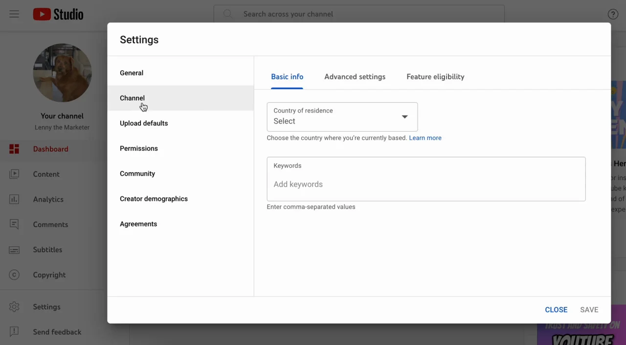 Manage Advanced Channel Settings