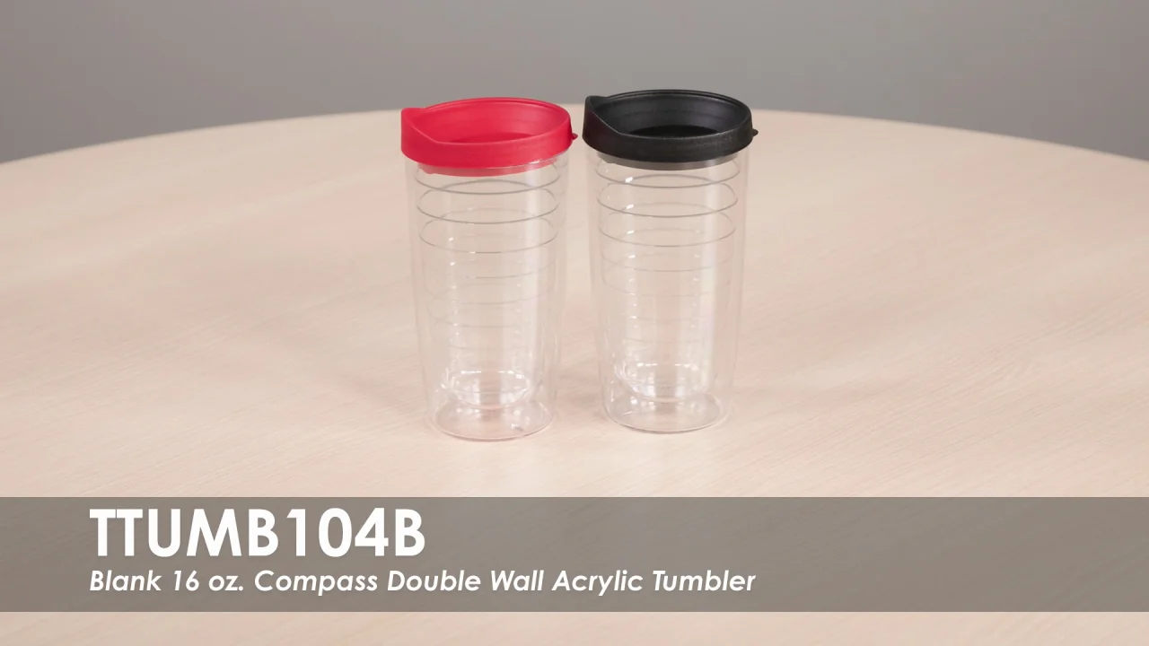 10 PCS) 16oz Clear Double Wall Acrylic Tumbler Cup with Lid