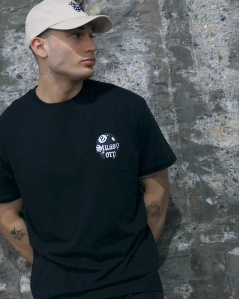 Stussy 8 Ball Corp T-Shirt In Black - FREE* Shipping & Easy