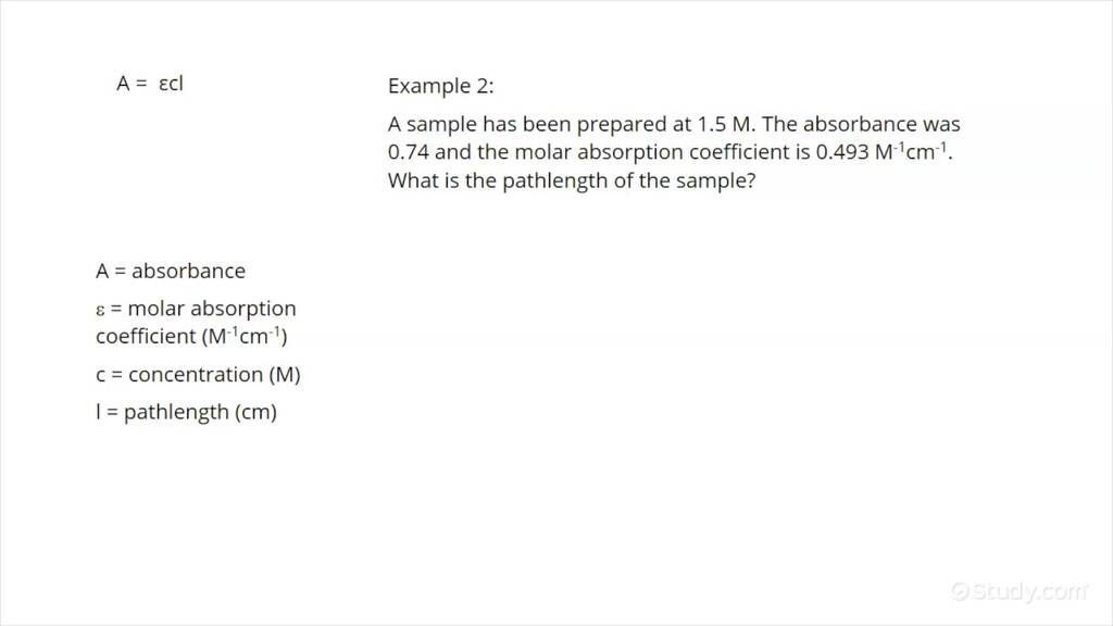 How to Find the Path Length Using the BeerLambert Law Chemistry