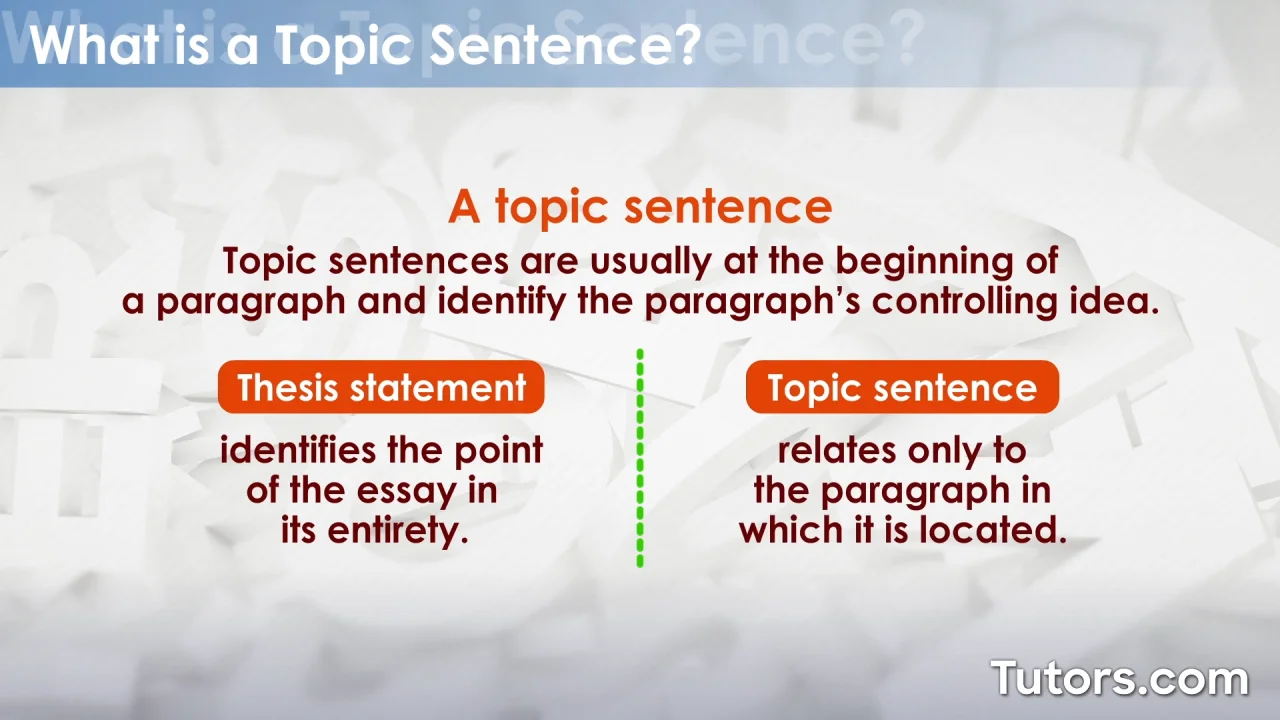 meaningful topic sentences