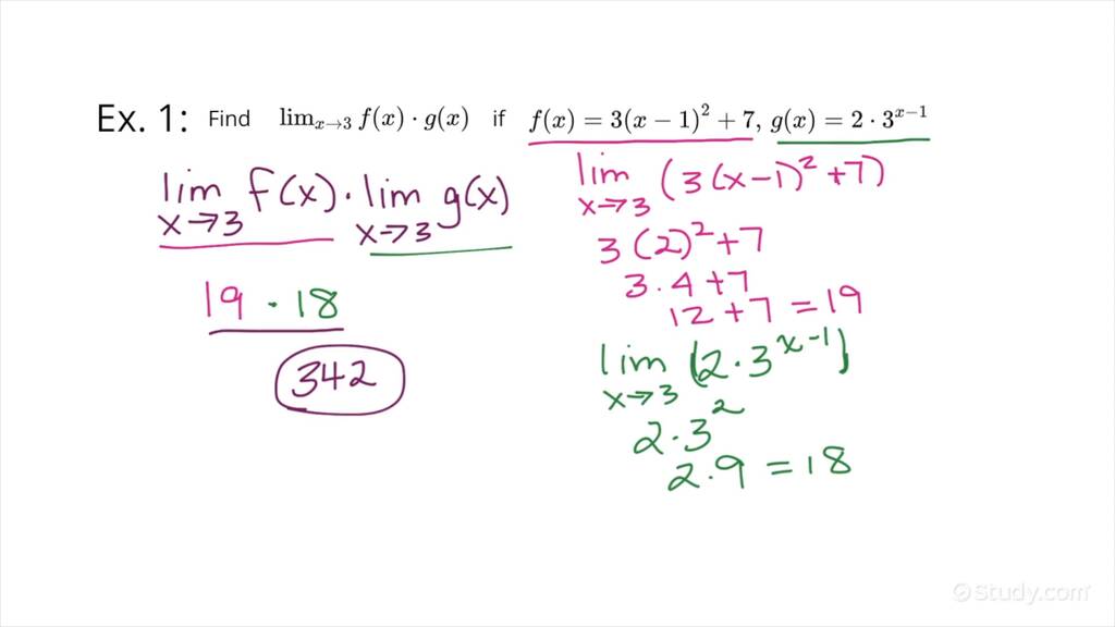 Determining the Limit of the Product of Two Functions | Calculus ...