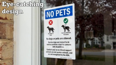 No Pets Comfort Animals Are Not Service Animals Sign