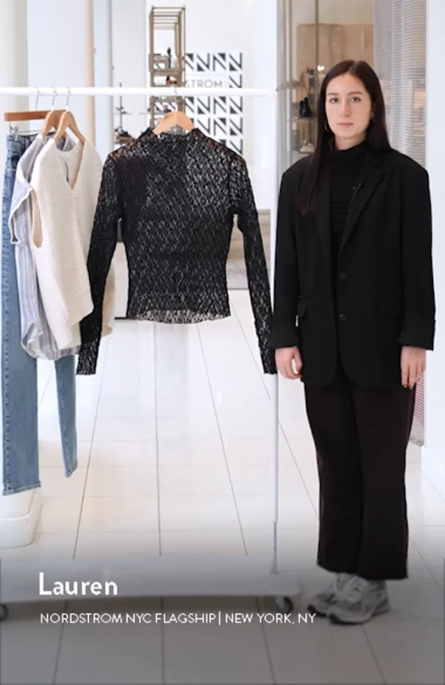 売れ筋商品|||ニューヨークコレクション カットソー トップス レディース Mock-Neck Lace Top Black Nude J.Crew: Lace Mockneck Top For Women
