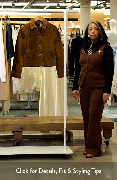 MANGO Laura Crop Suede Jacket | Nordstrom
