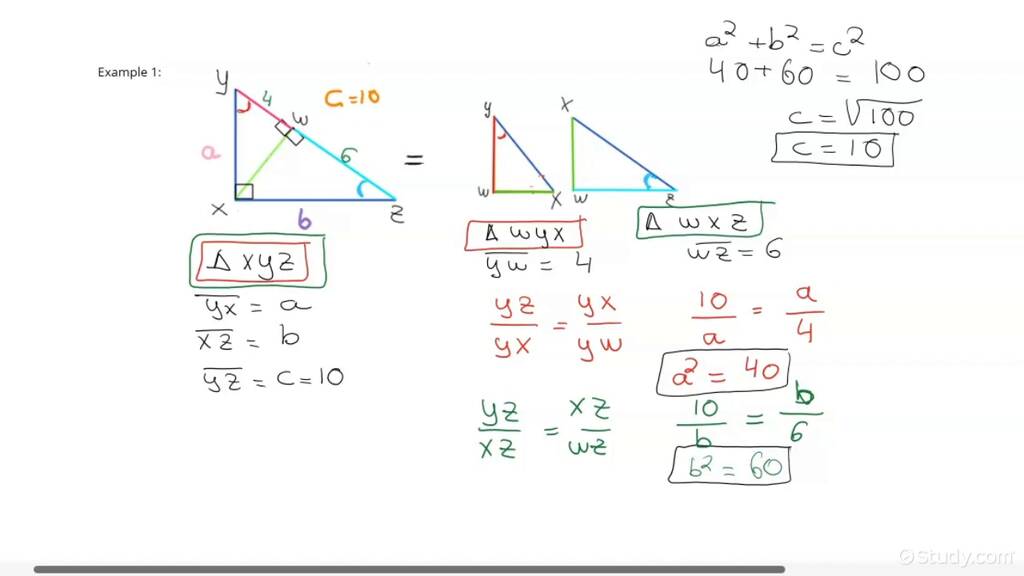 Proving the Pythagorean Theorem Using Similar Triangles Geometry