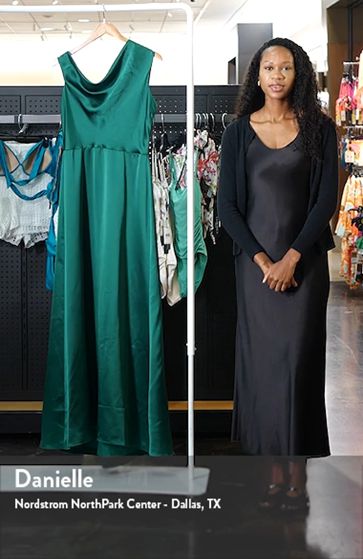 Alden One-Shoulder Satin Gown