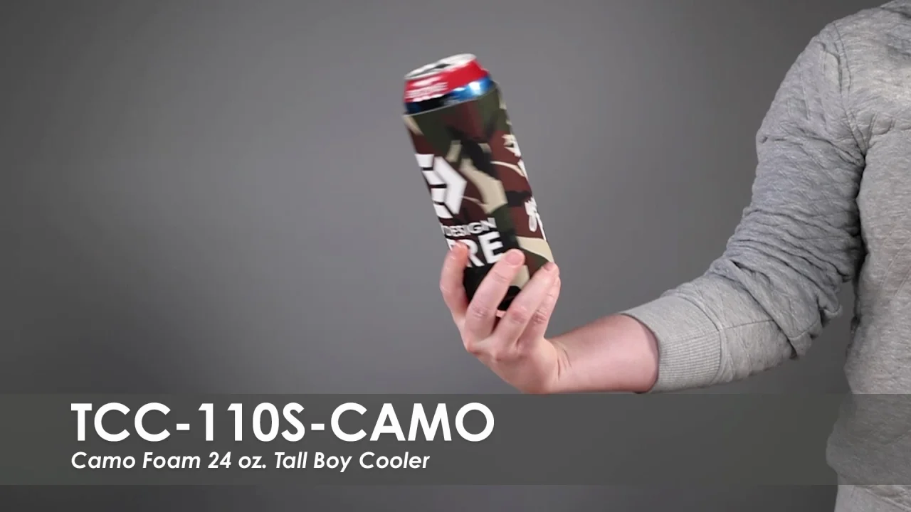 Custom Printed 24 oz. Can Coolers in Camo - Qty: 50