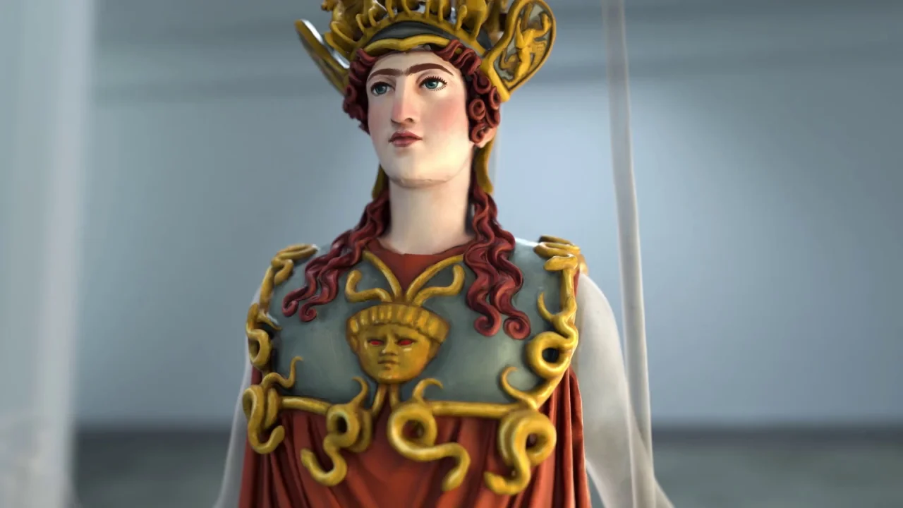 Goddess Athena's Statue Reveals Her True Colors (Video)