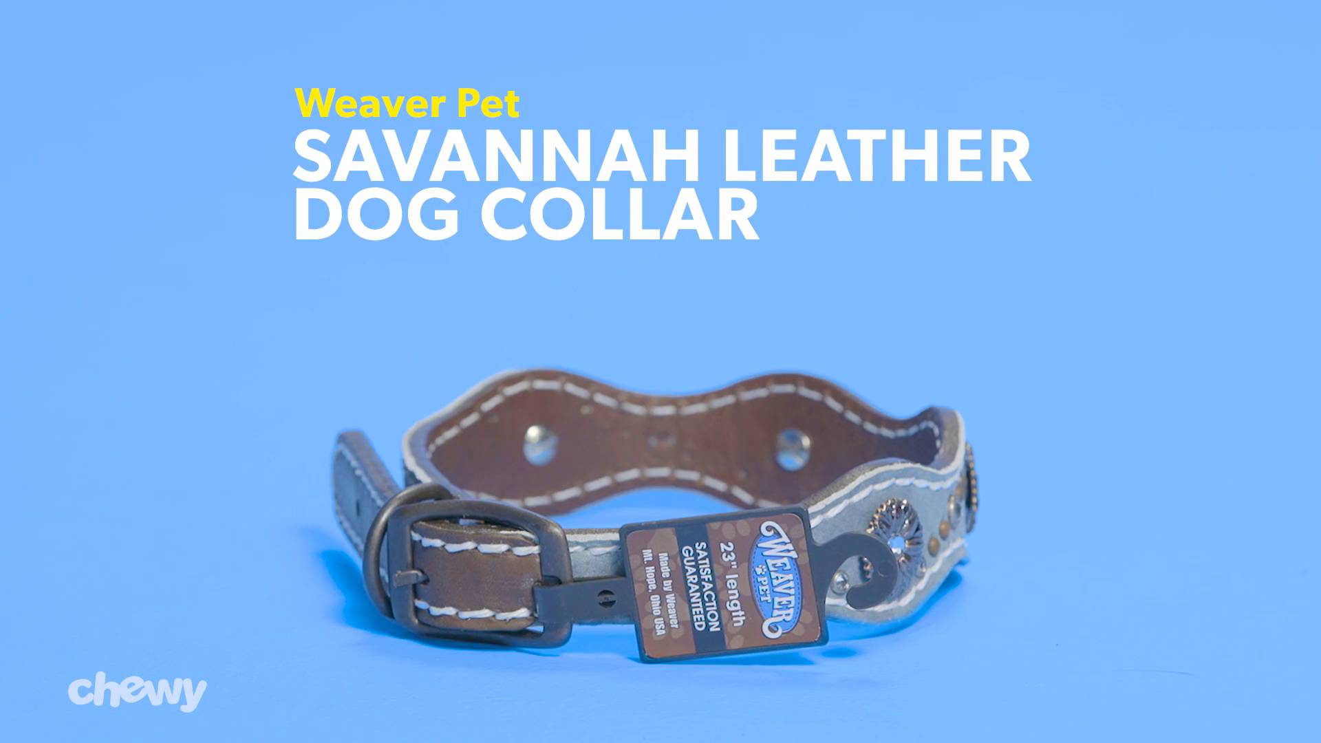 WEAVER PET Savannah Leather Dog Collar 9.5 12 in Chewy