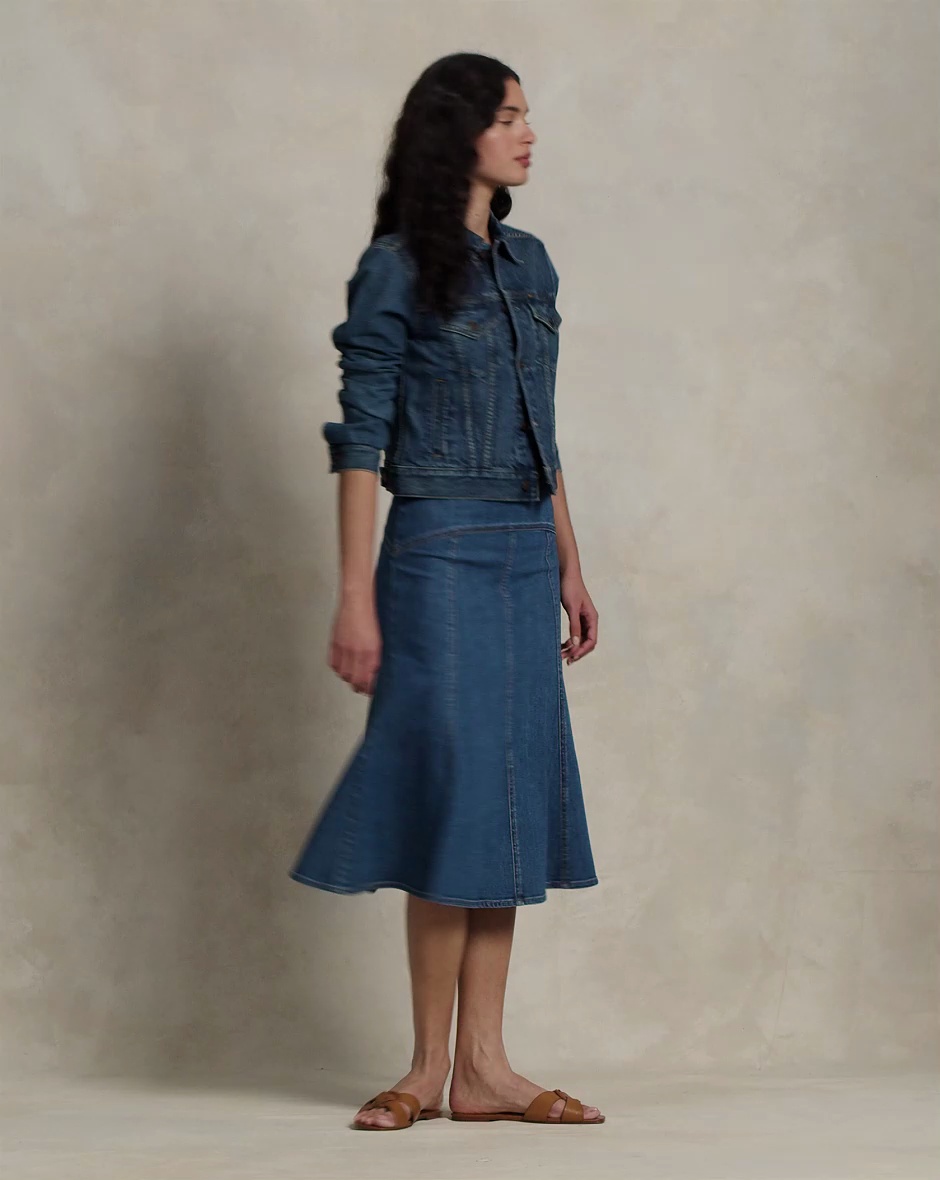 スカート Polo Ralph Lauren Flared Denim Skirt With Panel Detailing Polo Ralph Lauren Flared Denim Skirt With Panel Detailing