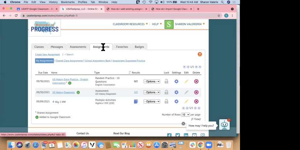 Screenshot from Google Classroom video