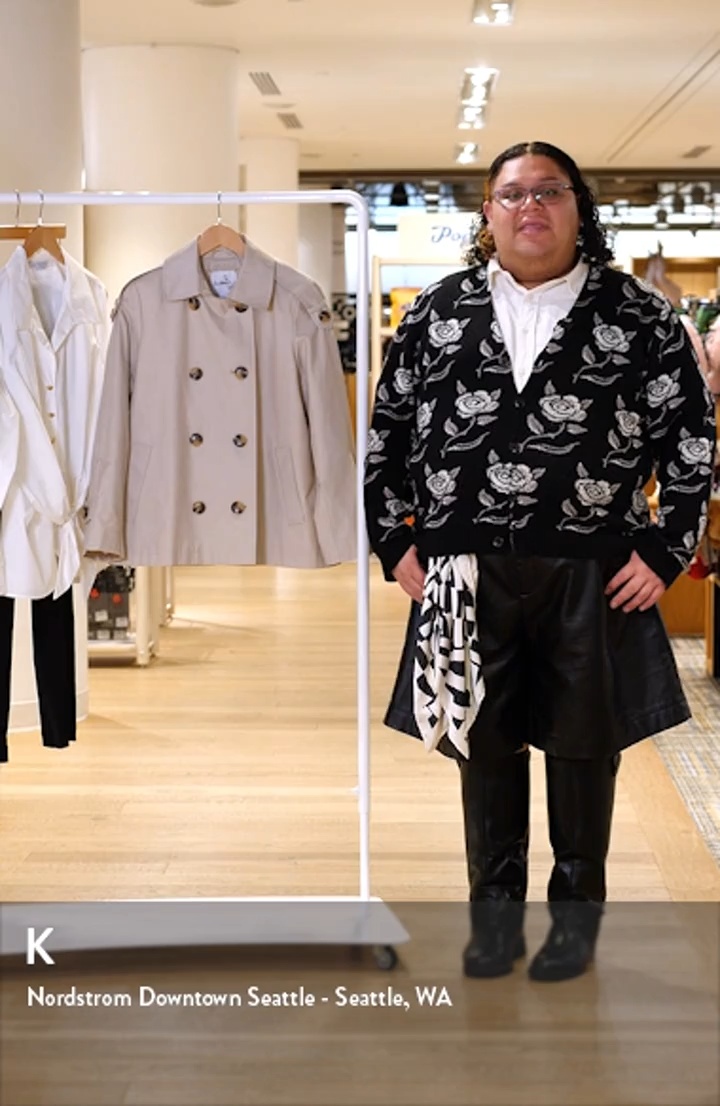 Sam Edelman Double Breasted Water Repellent Swing Jacket | Nordstrom