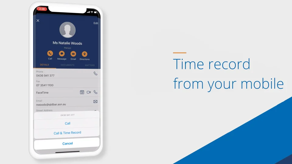 Time record from mobile