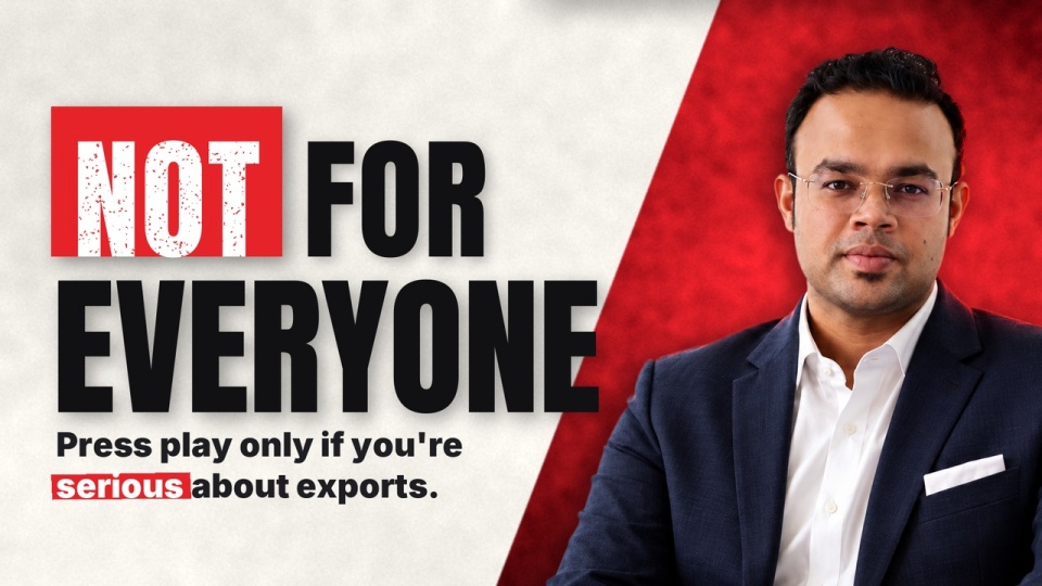 Not for everyone - Fahad Siddiqui, export system video