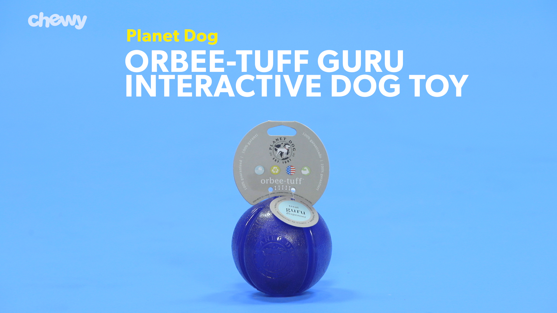 PLANET DOG Orbee Tuff Guru Treat Dispensing Dog Chew Toy Blue