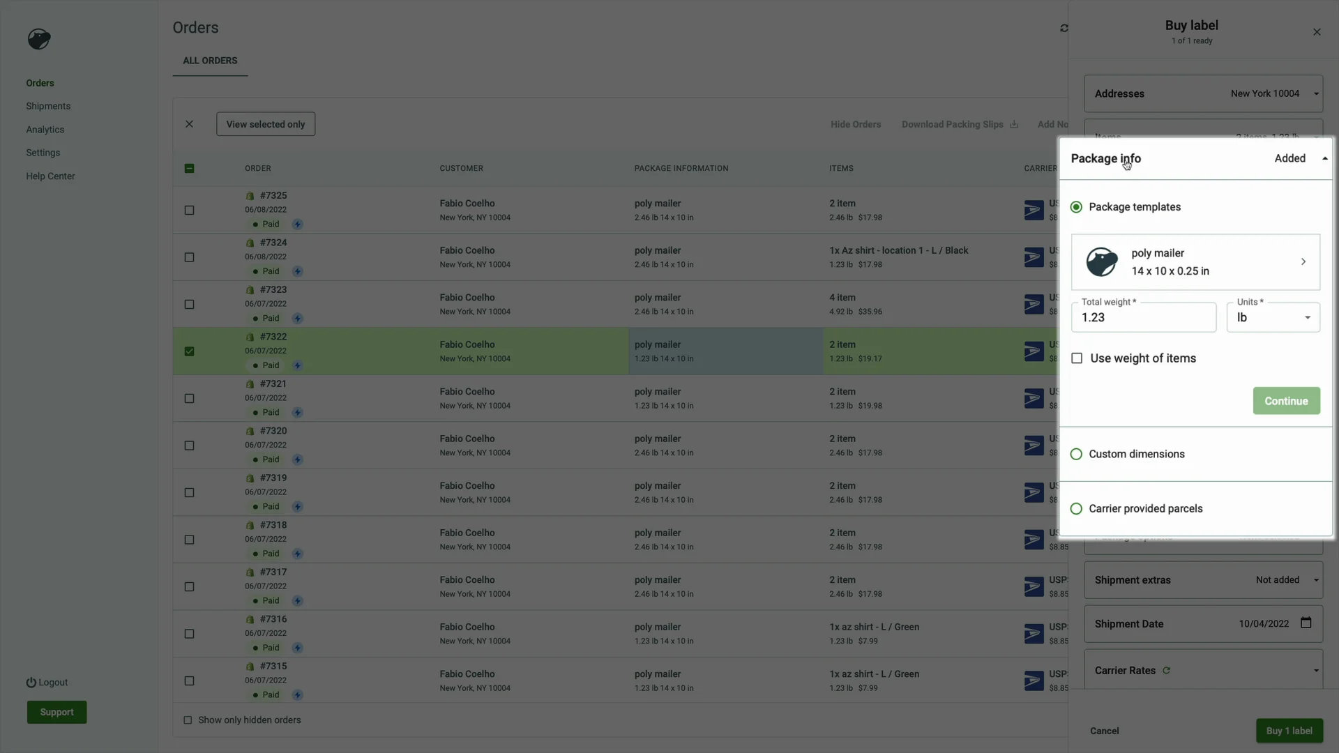 The New Orders Page – Shippo