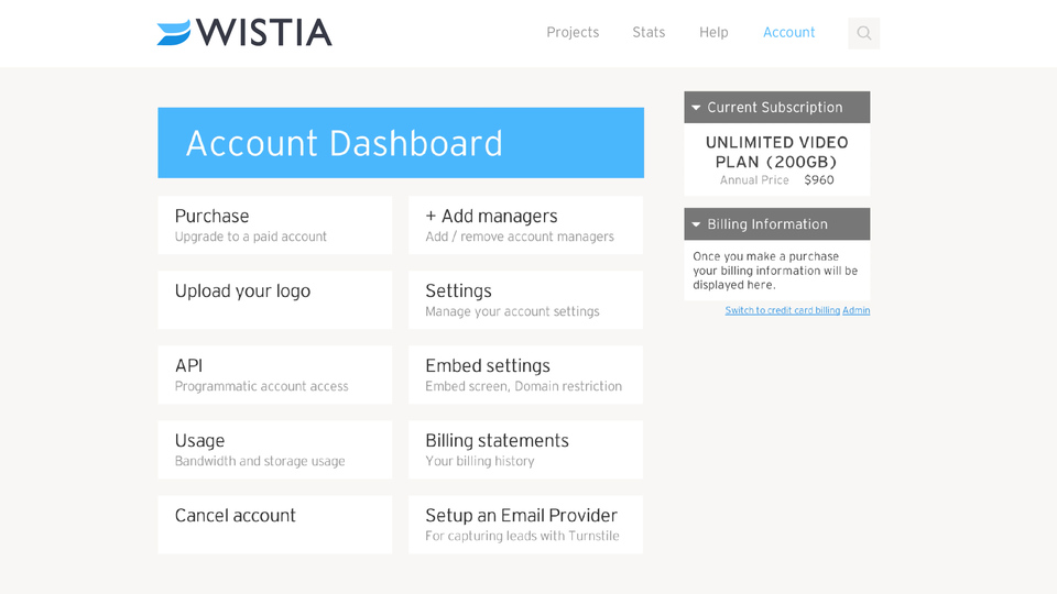 Wistia Dashboard