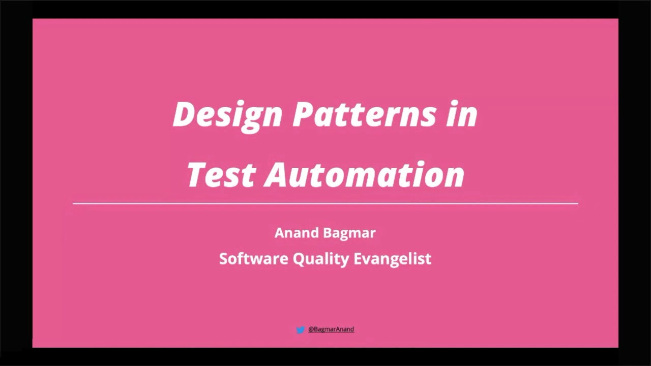 Patterns of a “good” Test Automation Framework, Locators & Data! - Anand Bagmar image