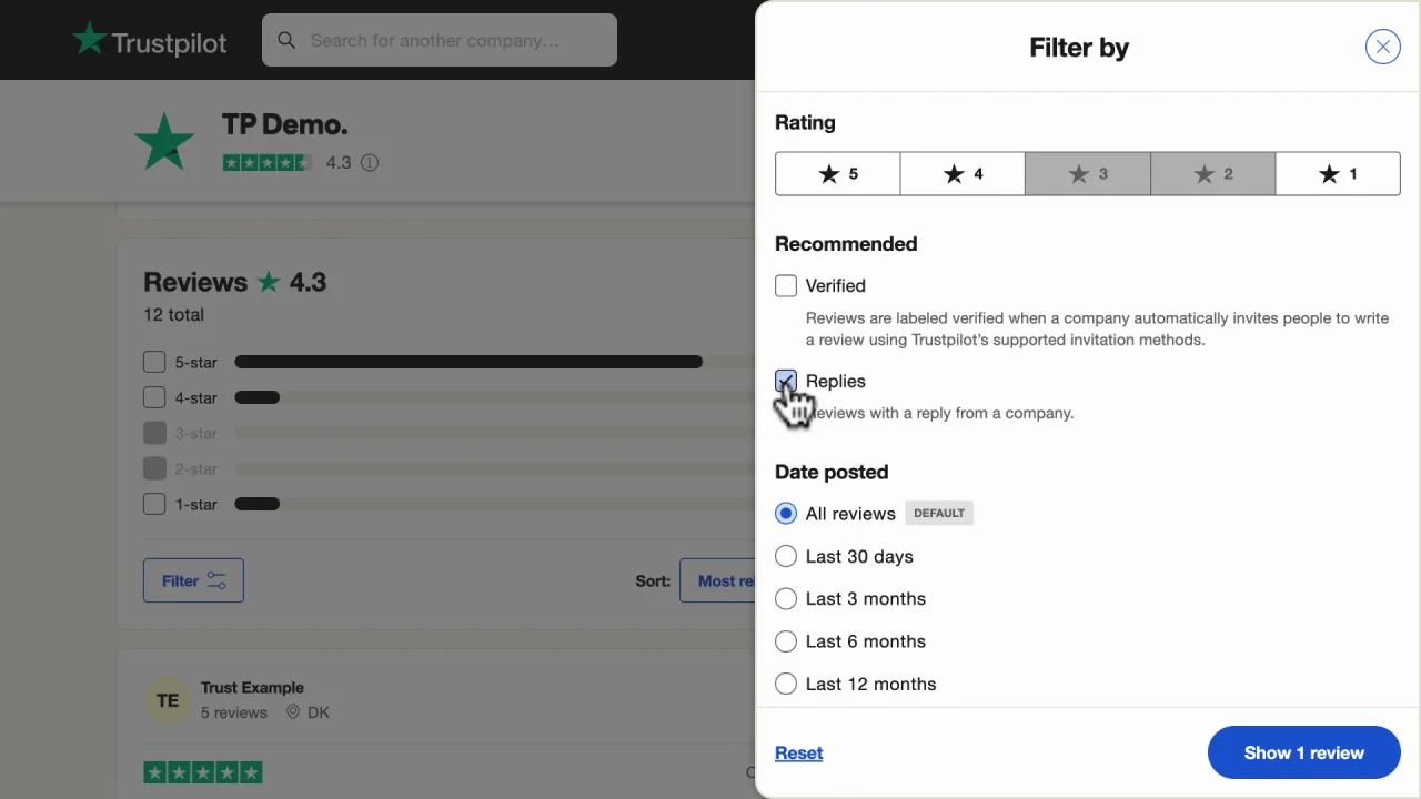 Trustpilot Analytics: Product review ratings – Trustpilot Help Center