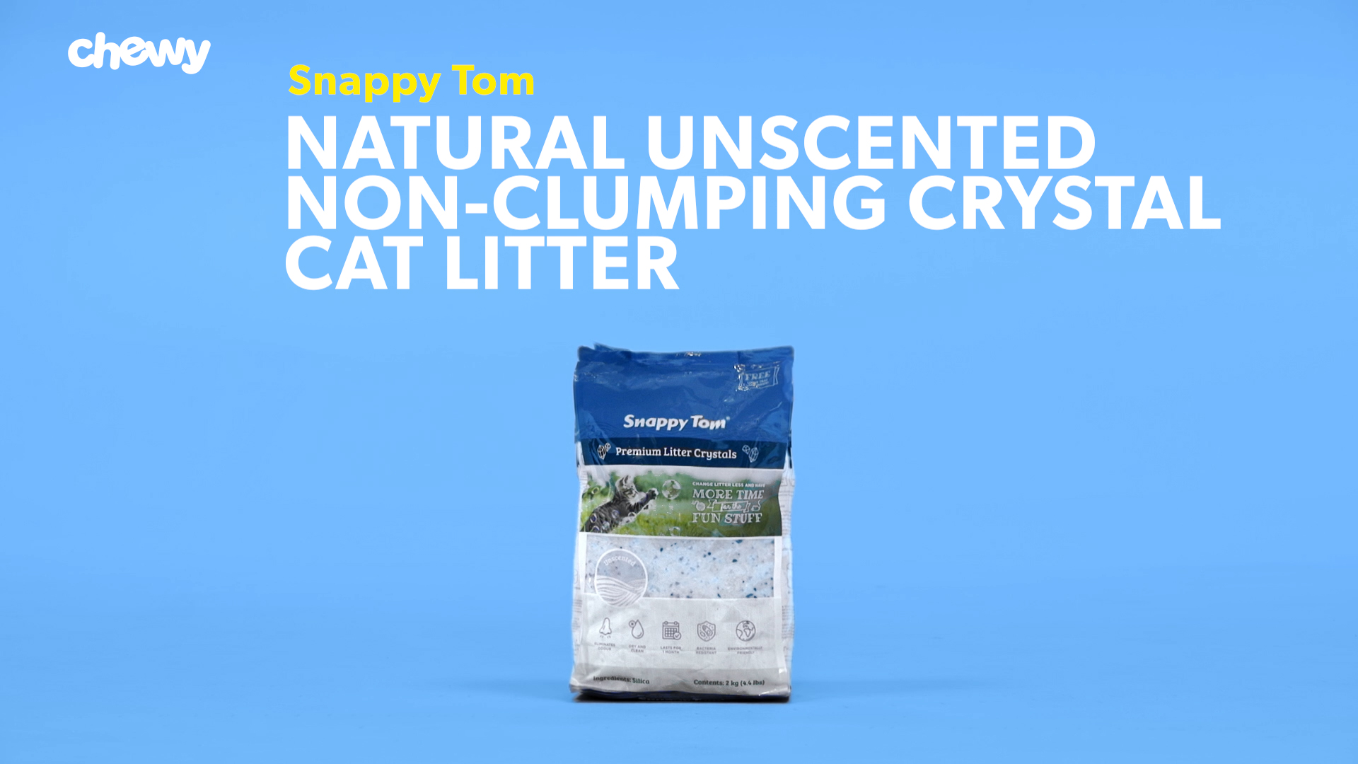 SNAPPY TOM Natural Unscented Non Clumping Crystal Cat Litter 4.4 lb box Chewy