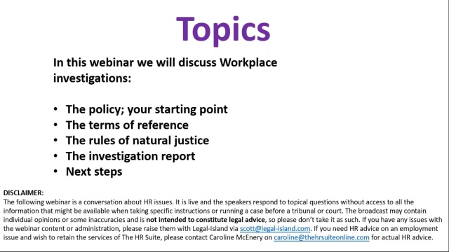 Let S Discuss Workplace Investigations