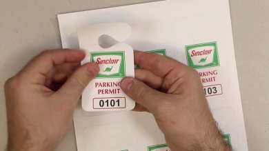 Sheet of Plastic Hang Tag, Six Permits/Sheet