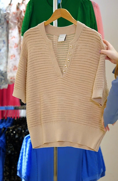 Varley Callie Sheer Knit Cotton Top | Nordstrom