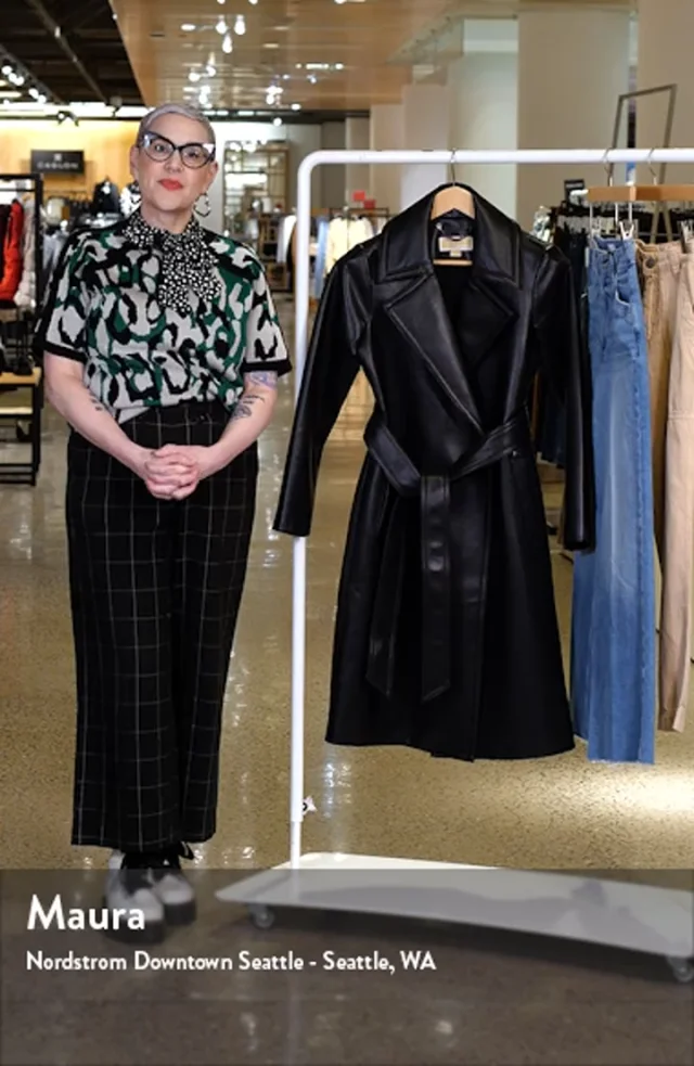 Michael Kors Long Faux Leather Trench Coat Nordstrom