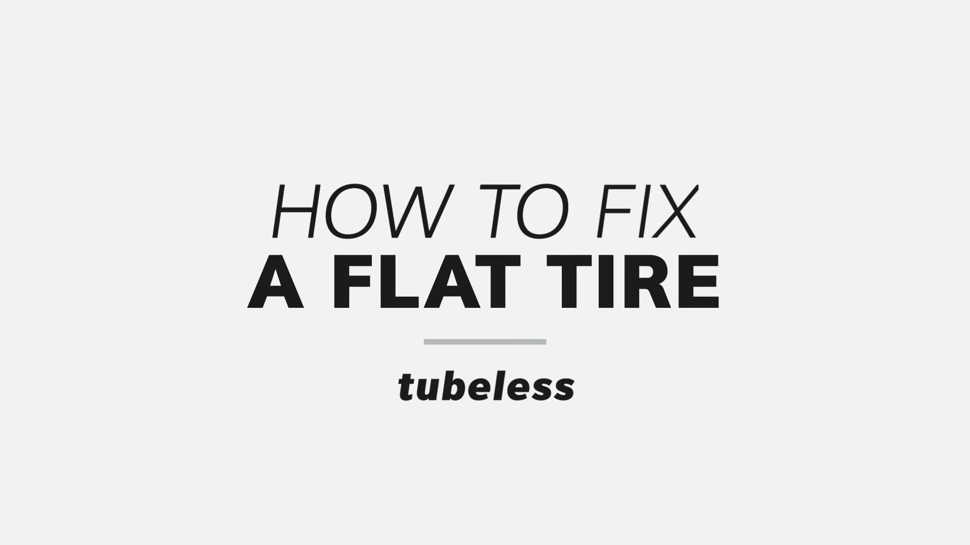 fixing a tubeless flat