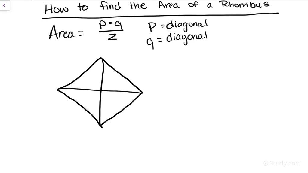 How To Find The Area Of A Rhombus Geometry 7178