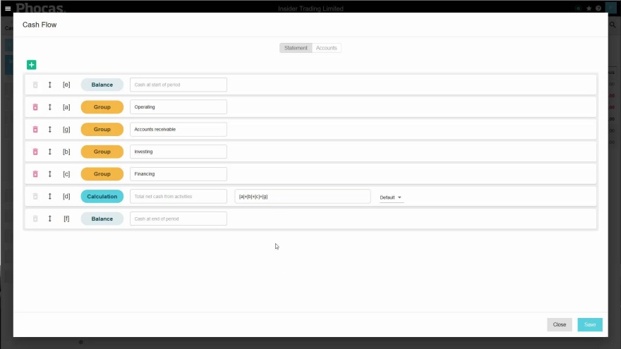 Customize your Cash Flow Statement