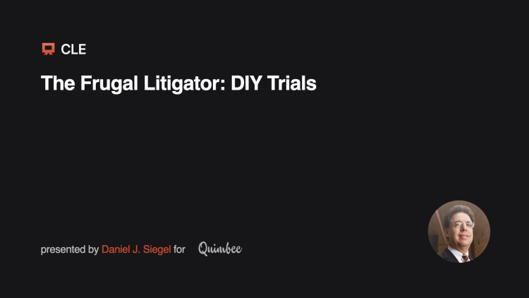 The Frugal Litigator: DIY Trials