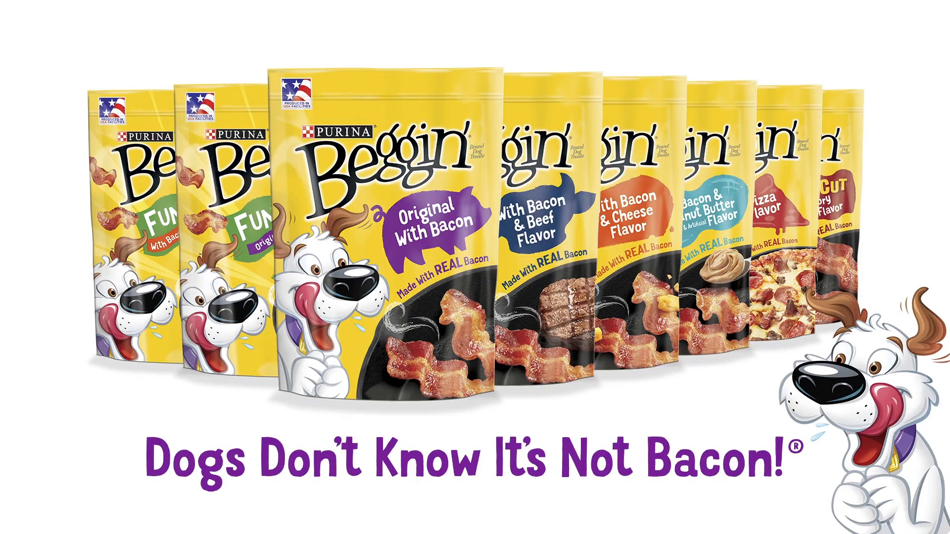 BEGGIN Pizza Flavor with Real Bacon Dog Jerky Treat 48 oz pouch