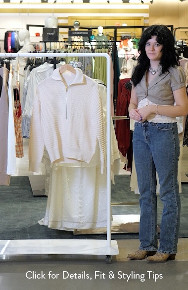 Tara Pointelle Half Zip Sweater