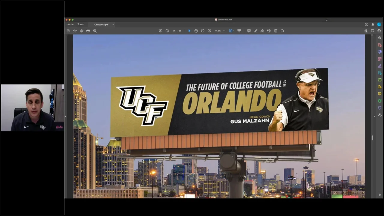 UCF Football Team Shows Off QR Code on Spring Game Jerseys to