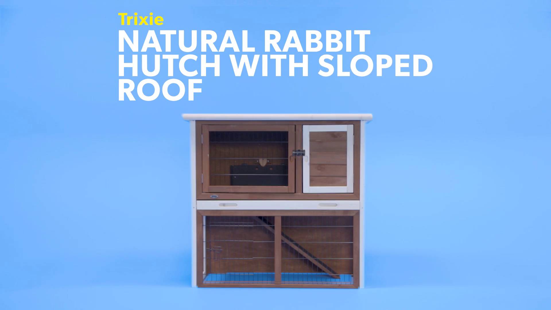 Trixie natura rabbit shop hutch with sloped roof