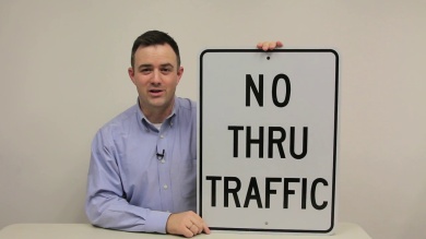 NO THRU TRAFFIC Aluminum Parking Sign