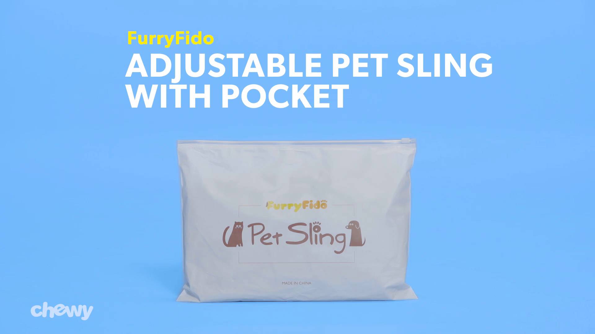 Furryfido adjustable pet sling with clearance pocket