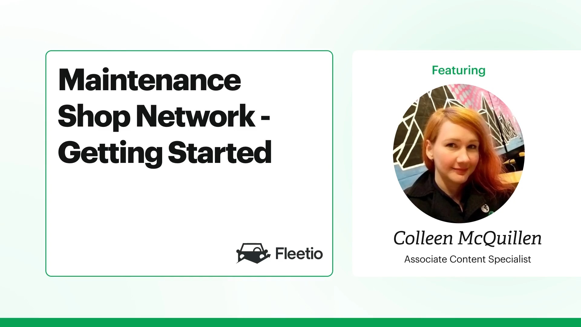 Maintenance Shop Network- Getting Started for Fleet Managers &amp; Administrators