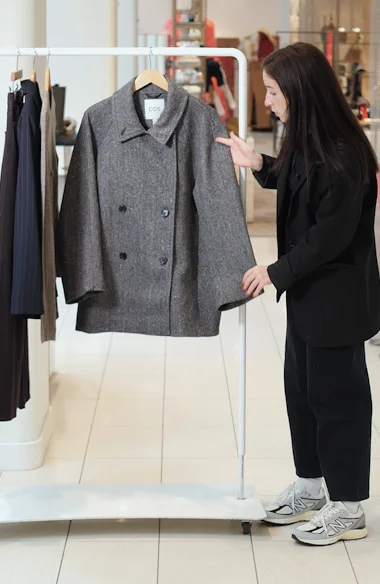 SMOOTH HERRINGBONE MAXI OVER COAT(現在完売品) Herringbone Wool Blend Overcoat 734