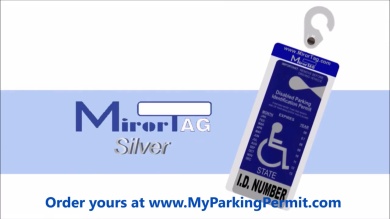 MirrorTag Silver Magnetic Plastic Parking Placard Protector