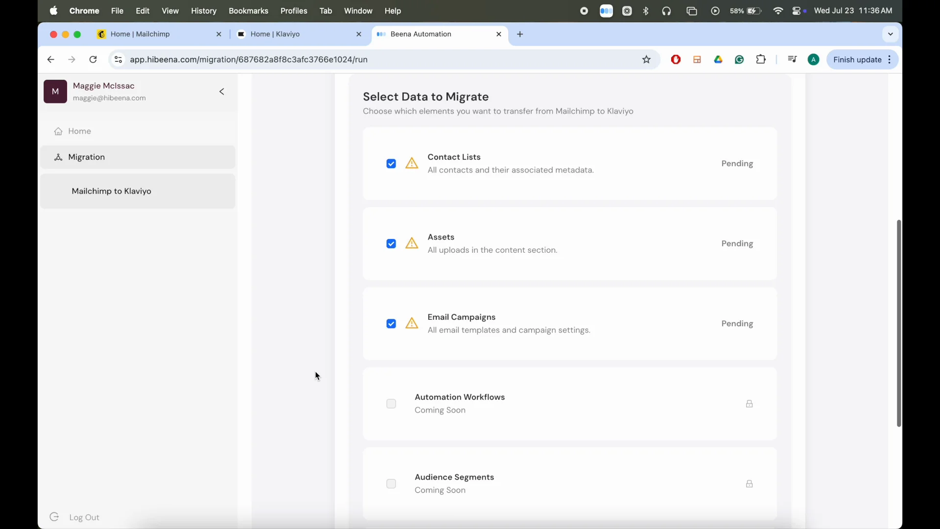 Watch the Beena migration demo