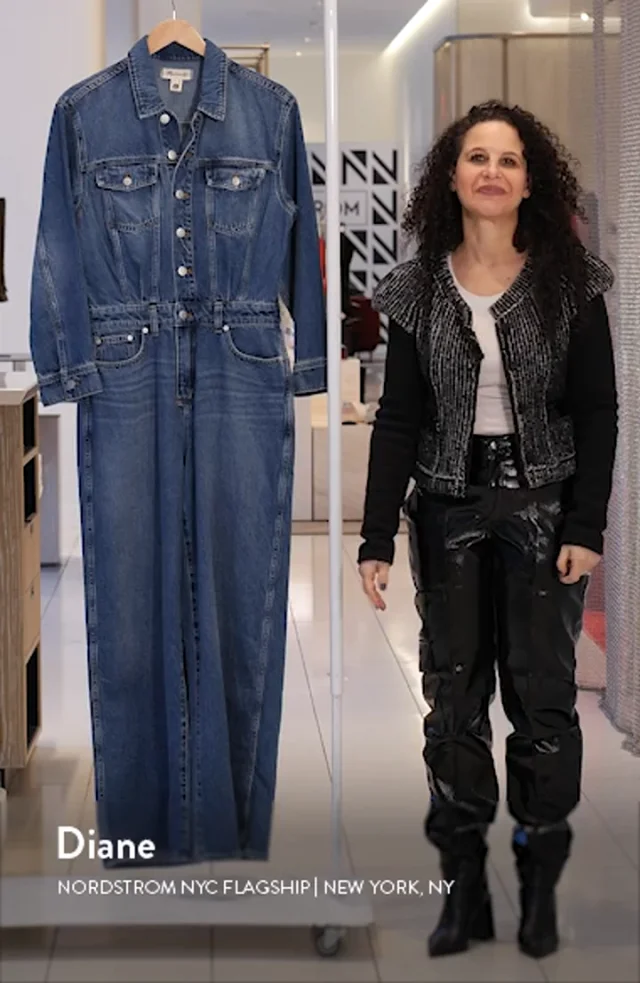 Madewell Long Sleeve Wide Leg Denim Coverall Jumpsuit Madewell Long Sleeve Wide Leg Denim Coverall Jumpsuit