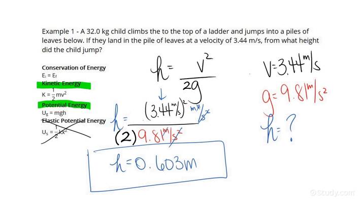 using-the-conservation-of-energy-theorem-to-find-a-change-in-height