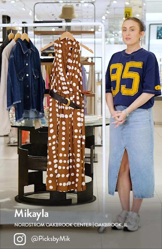 Donna Karan New York Polka Dot Belted Midi Dress | Nordstrom Donna Karan New York Polka Dot Belted Midi Dress | Nordstrom